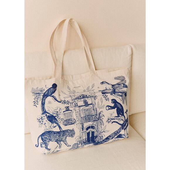 S zane 'Paraiso' Blue Cotton Tote Bag - Main Image